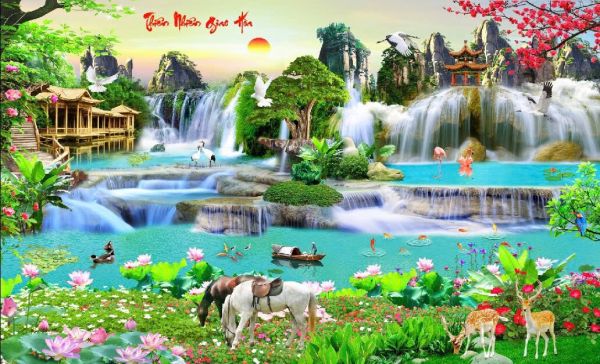 Tranh kính kim tuyến định hình thiên nhiên giao hoà