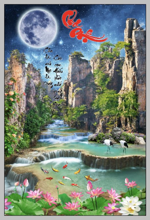 Tranh kính vẻ đẹp tiên cảnh kim tuyến định hình