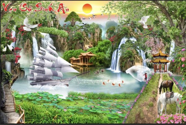 Tranh thuận buồm xuôi gió vạn sự bình an