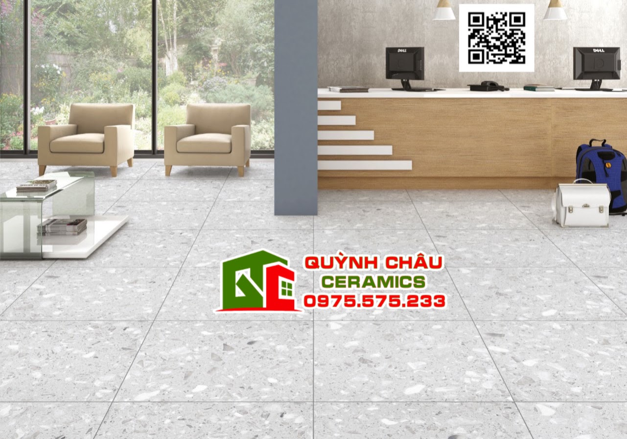 Gạch ấn độ 600x600 terrazzo vân đá lót nền