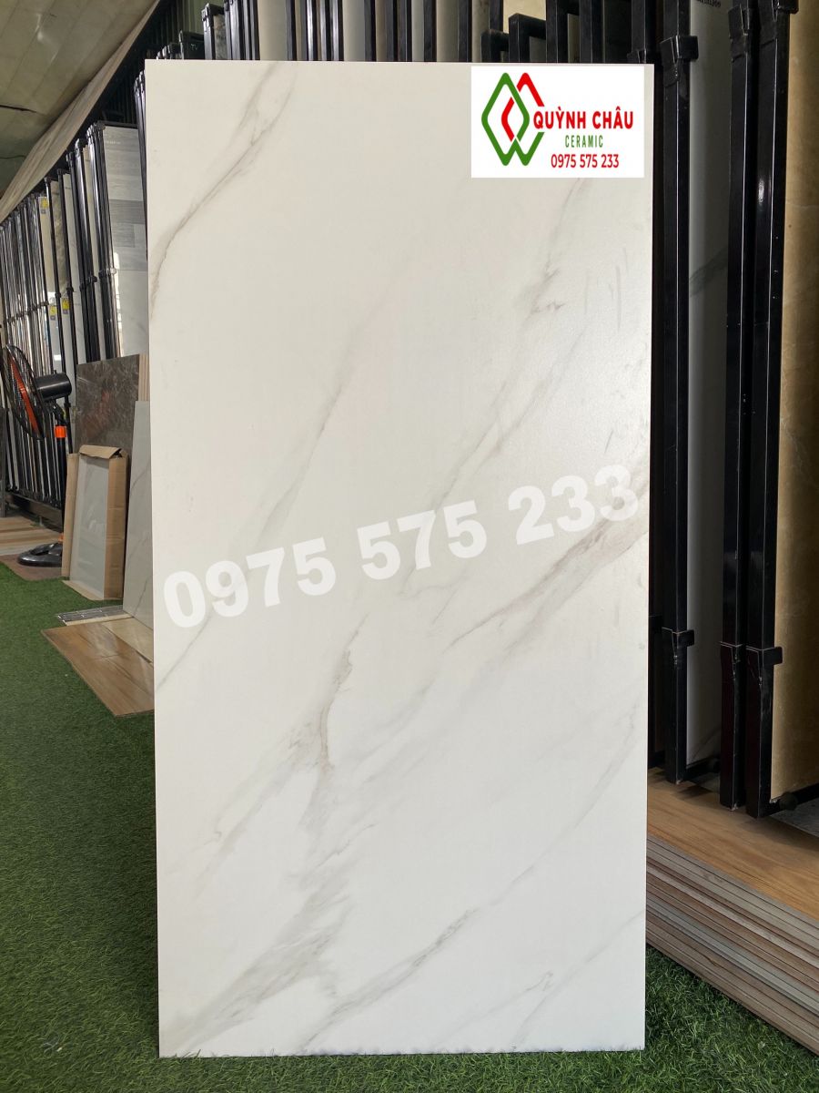 Gạch ốp lát ấn độ 600x1200 mờ trắng vân xám giá rẻ
