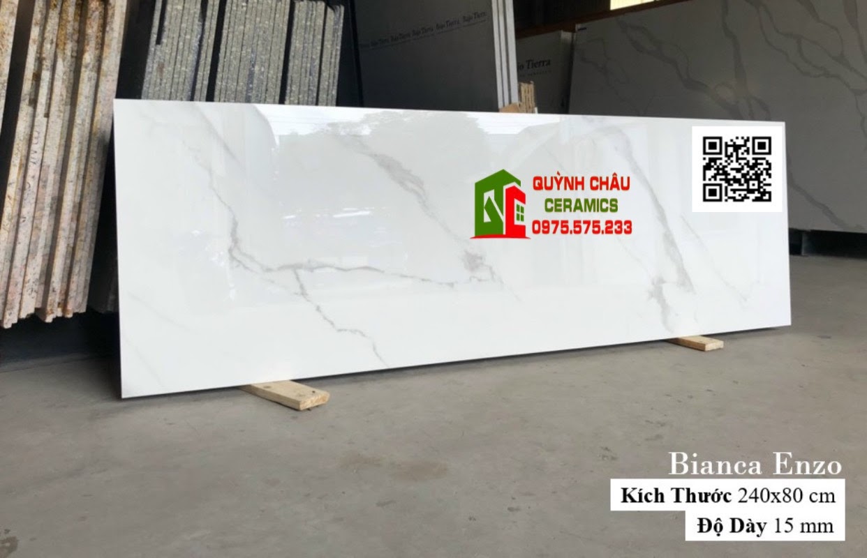 Gạch lát nền ấn độ 80x240 trắng sứ vân mây bóng kiếng