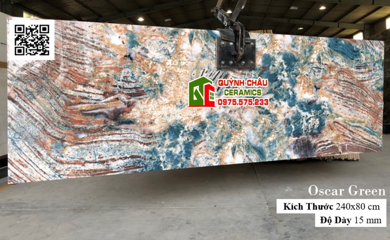 Gạch lát nền 80x240 vân đá xanh ngọc thạch bóng kiếng