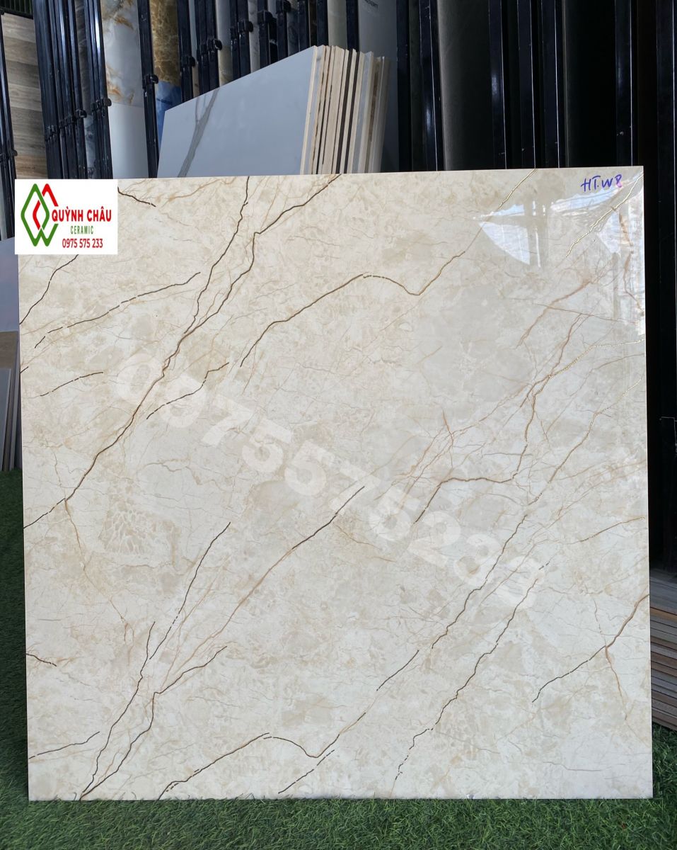 Gạch trung quốc khắc kim 80x80 bóng kính nhập khẩu