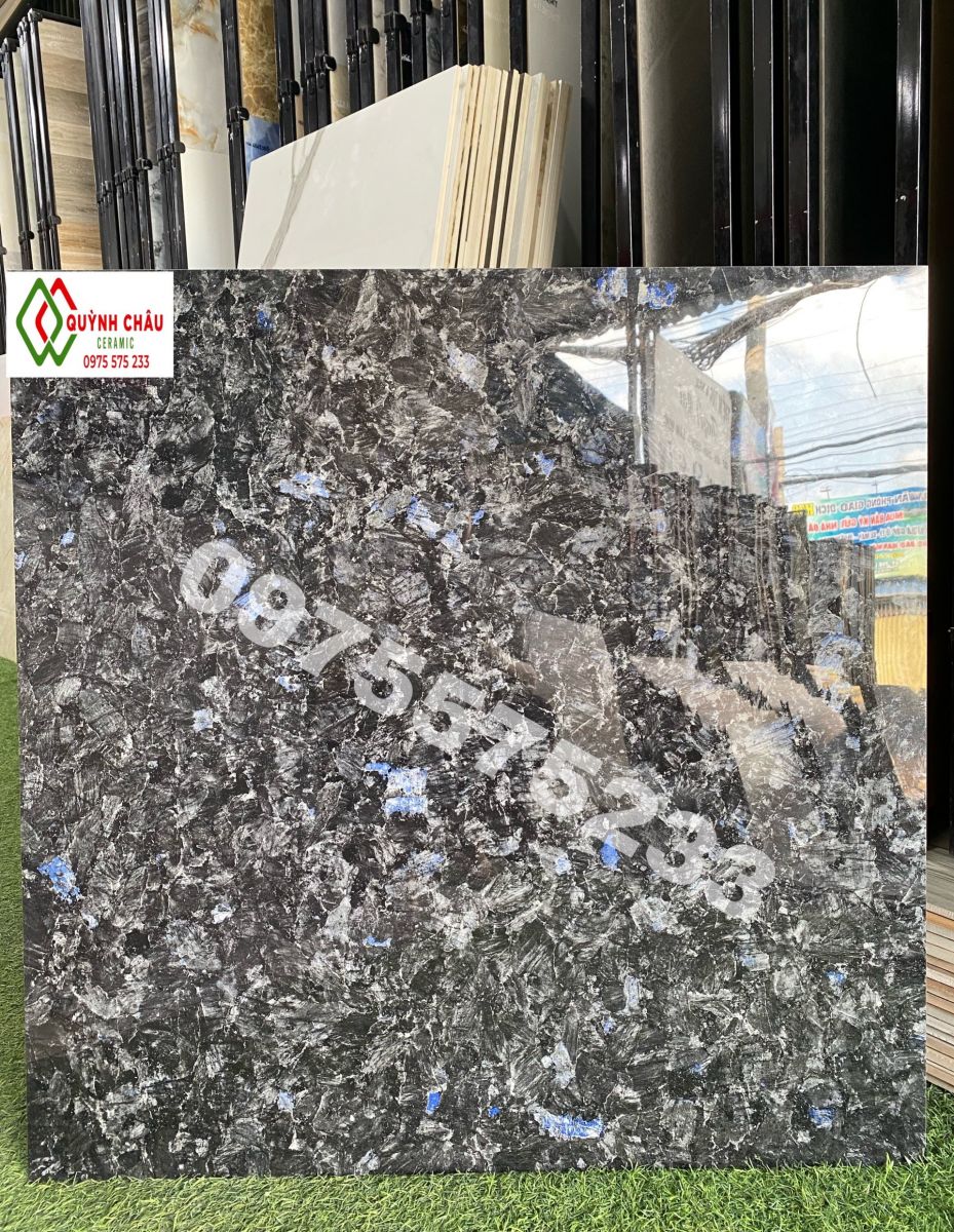Gạch vân xanh đá đen 80x80 bóng kiếng