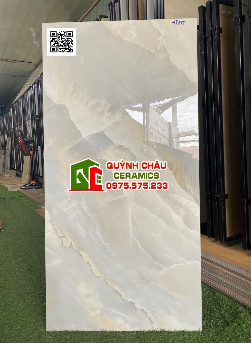 Gạch khổ lớn 600x1200 vân đá xanh bóng kiếng siêu bền