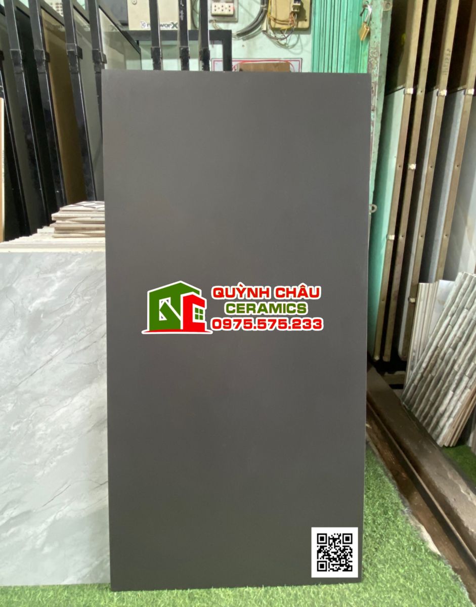 Gạch đen nhám mờ ấn độ 600x1200 full body cao cấp