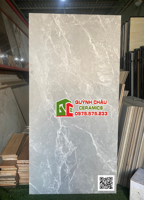 Gạch ốp tường mờ tinh thể 80x160 mờ xám vân trắng