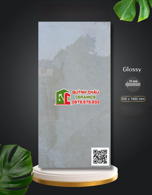 Gạch ốp tường 80x160 màu be bóng vi tinh cao cấp