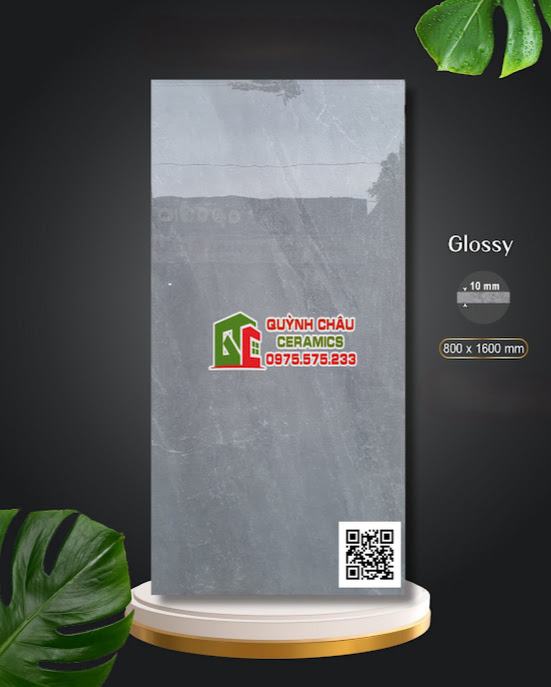 Gạch khổ lớn apodio 80x160 bóng vi tinh màu xám