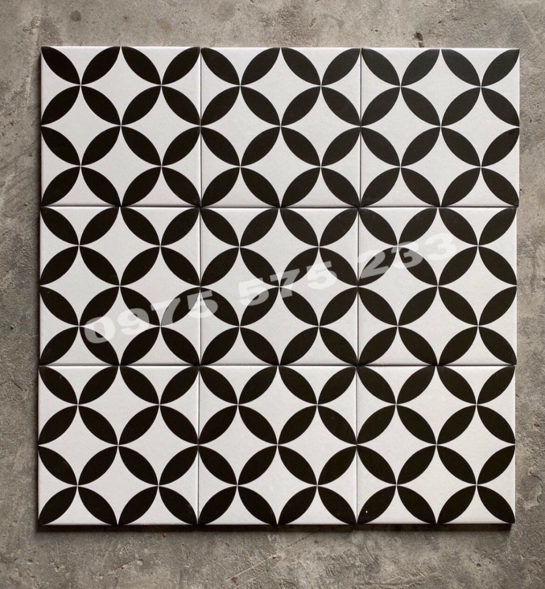 Gạch bông đồng tiền cổ 20x20 ốp tường trang trí