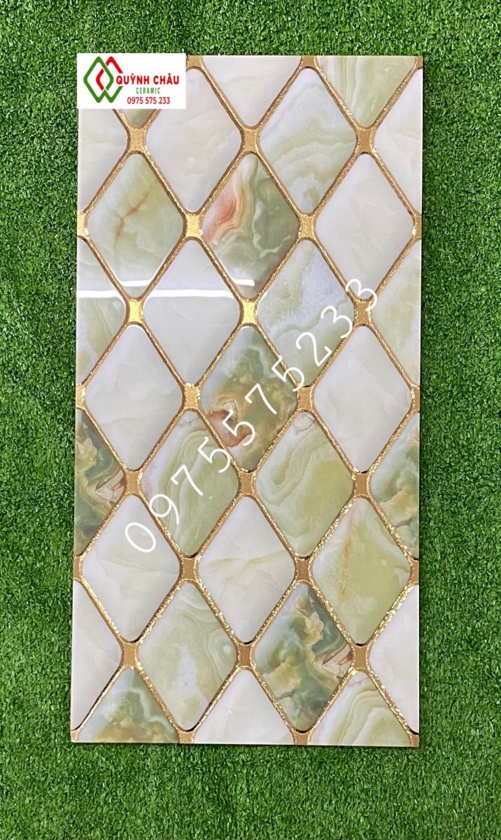 Gạch ốp cột 30x60 bóng kiếng khắc kim