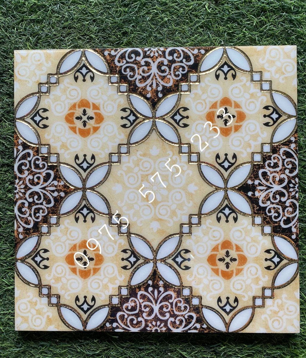 Gạch 30x30 dán tường nhũ vàng