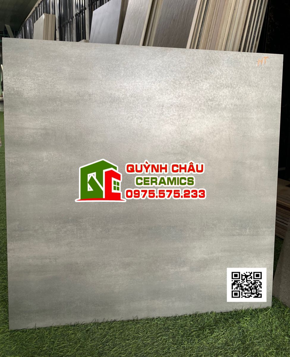 Gạch ấn độ 600x600 màu xi măng đậm xám