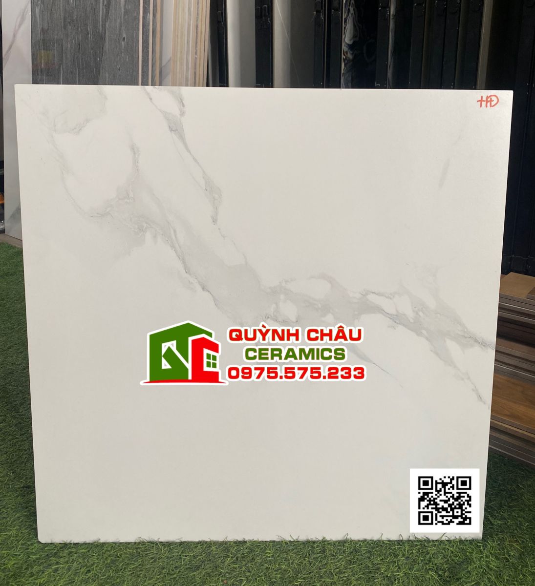 Gạch lót nền ấn độ 600x600 bóng mờ trắng vân