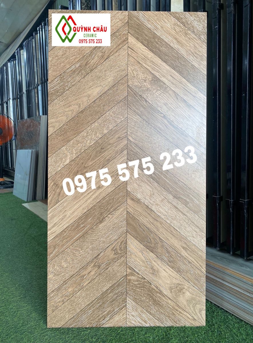 Gạch giả gỗ xương cá 60x120 màu vàng