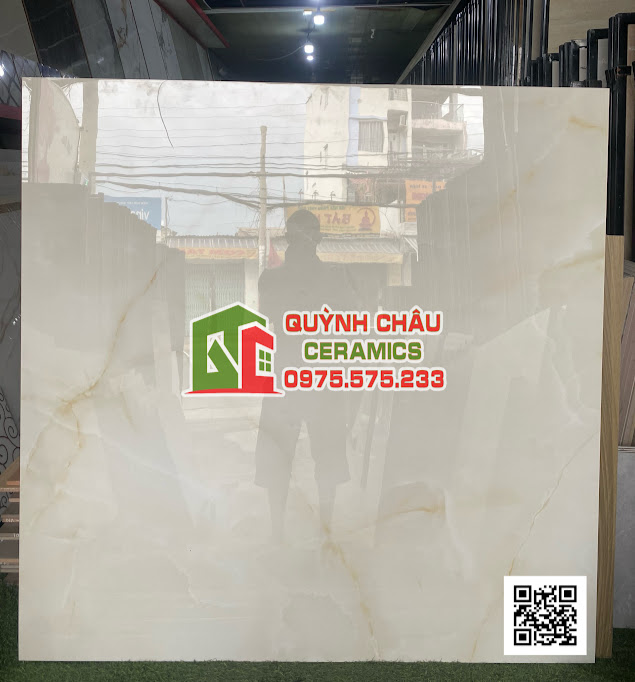 Gạch lát nền ấn độ 120x120 màu kem bóng kiếng