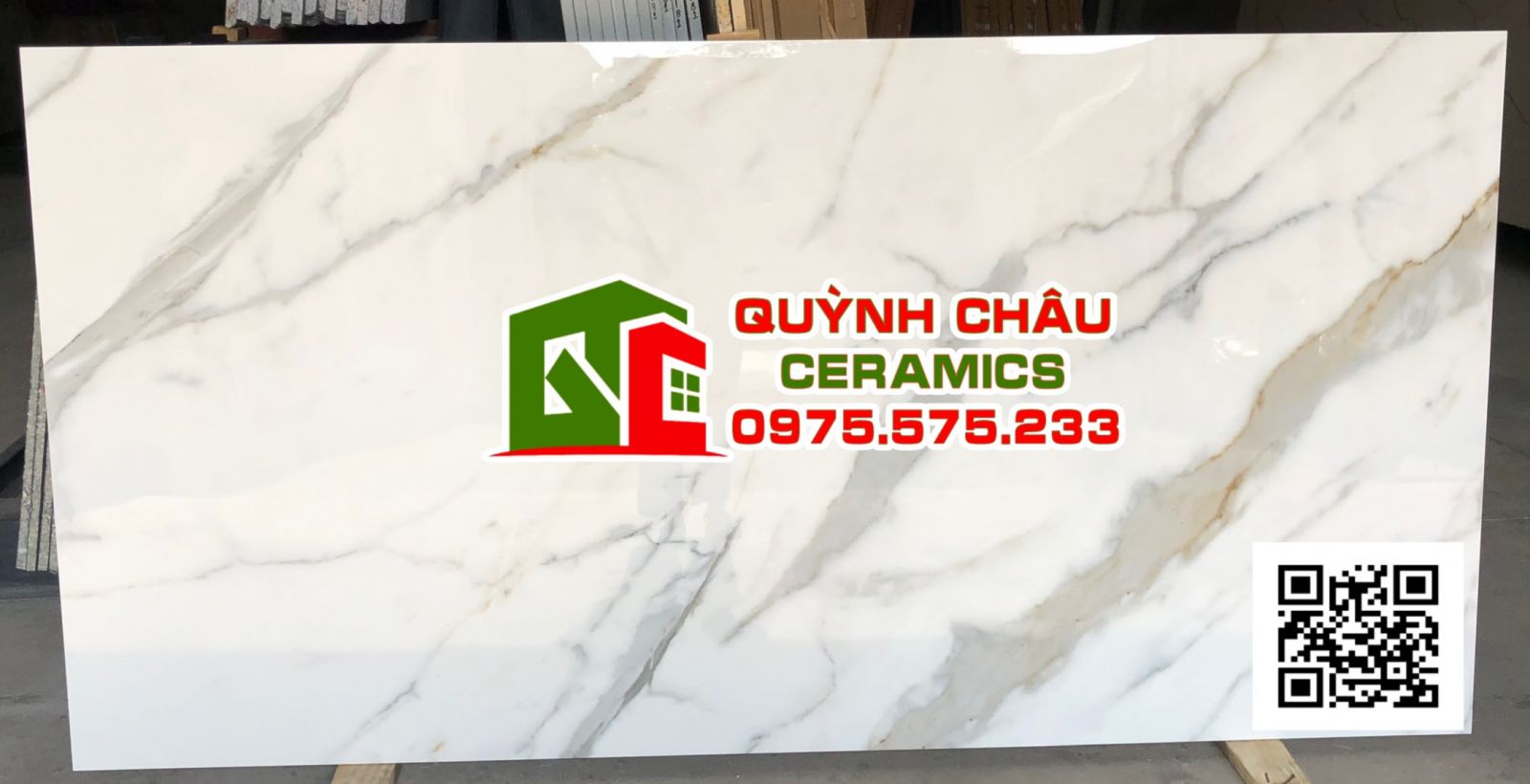 Đá lát nền siêu dày 120x240 trắng vân khói cao cấp