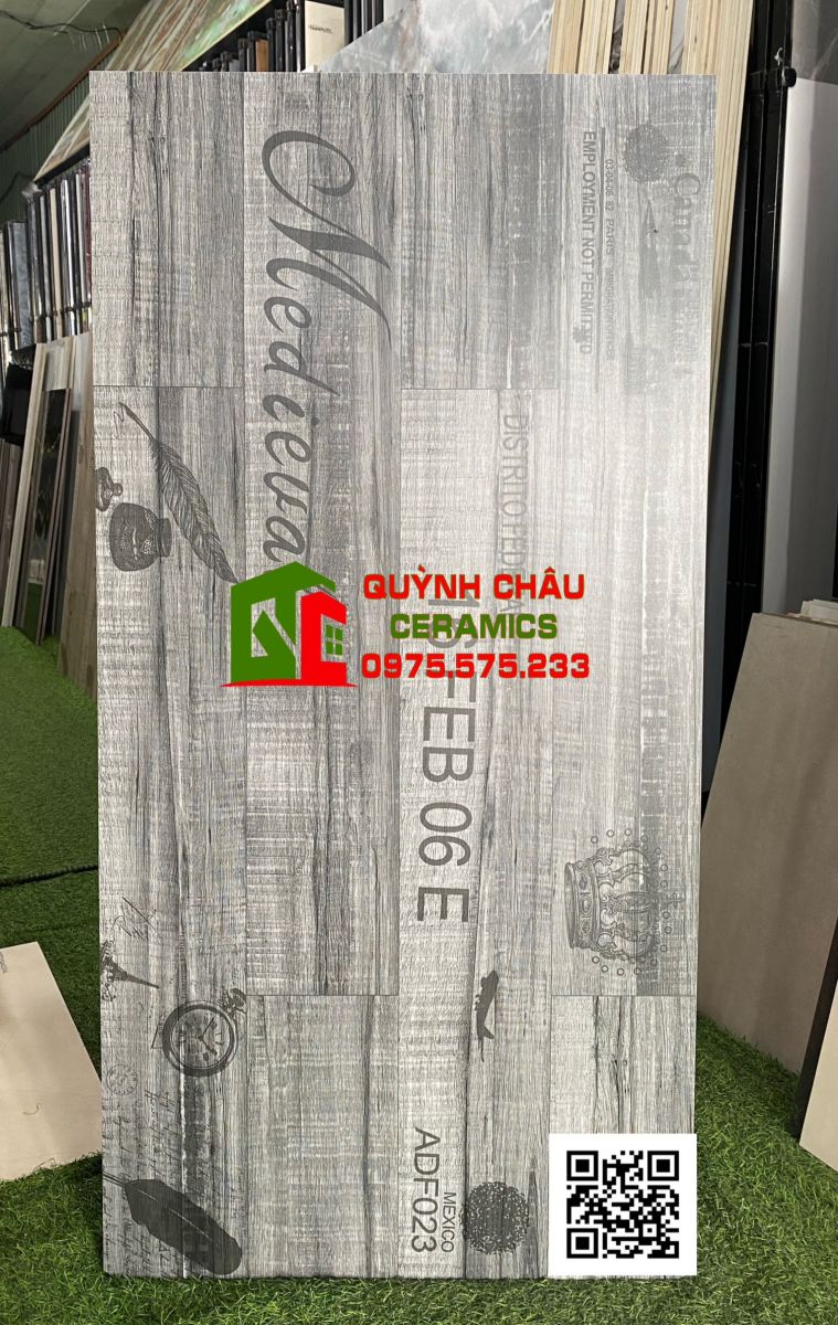Gạch giả vân gỗ ấn độ 60x120 màu xám tro nhám mờ