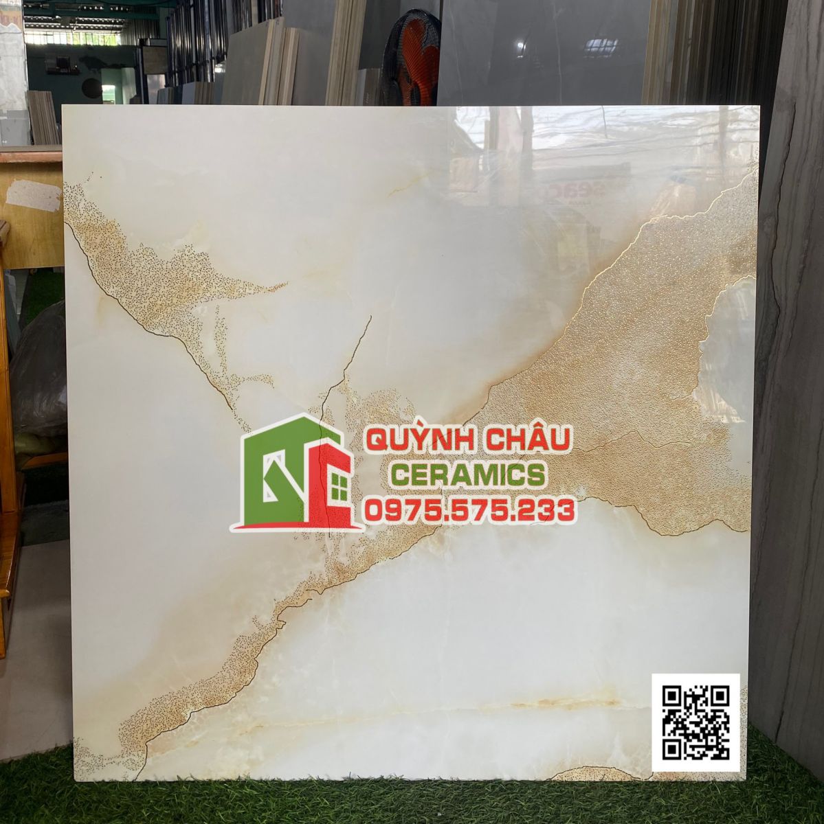 Gạch trung quốc bóng kiếng 80x80 nhũ vàng khắc kim cao cấp