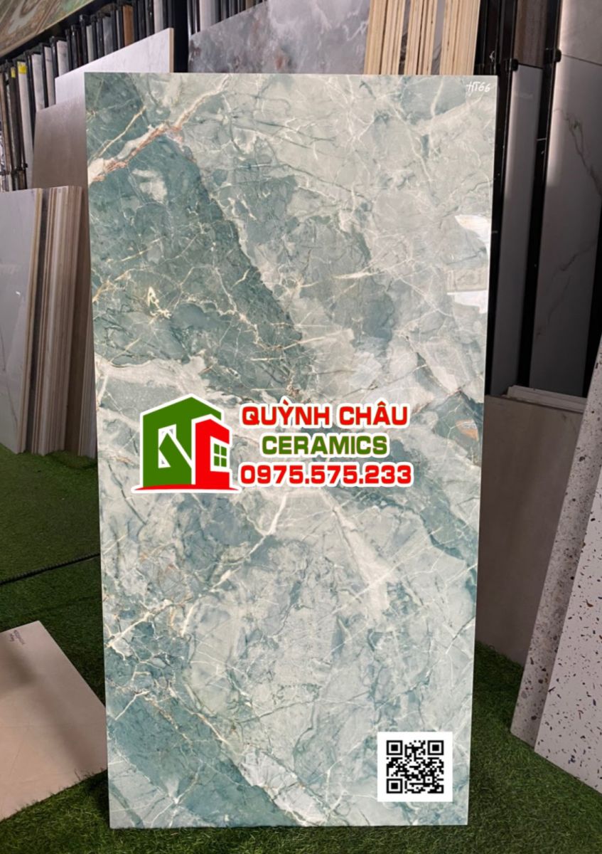 Gạch khổ lớn màu xanh rêu 60x120 vân đá ấn độ